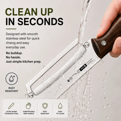 Stainless Steel Peeler with Wood Handle