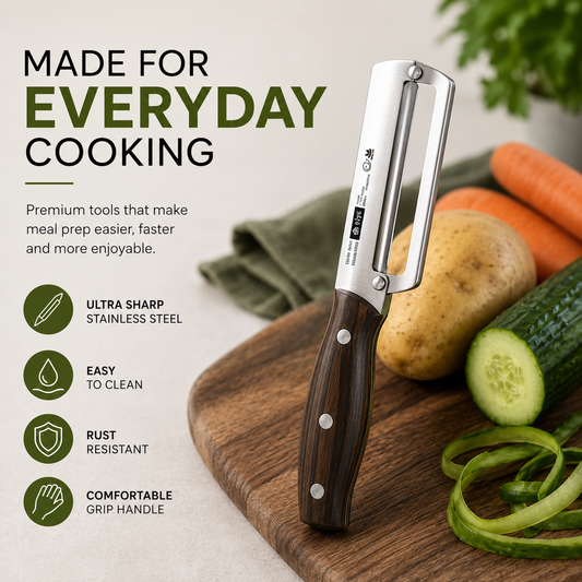 Stainless Steel Peeler with Wood Handle